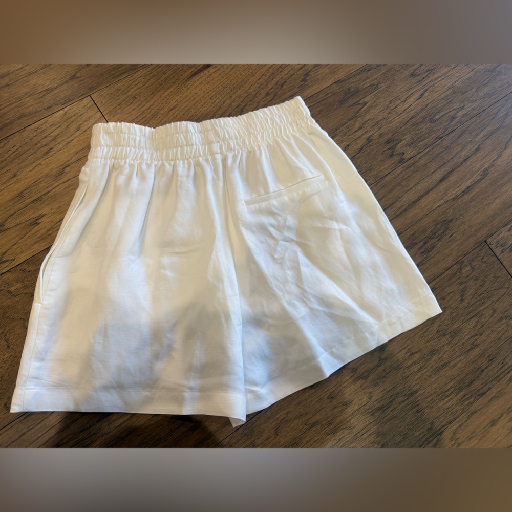 NWT Anine Bing Kam White Linen Shorts - Picture 4 of 11